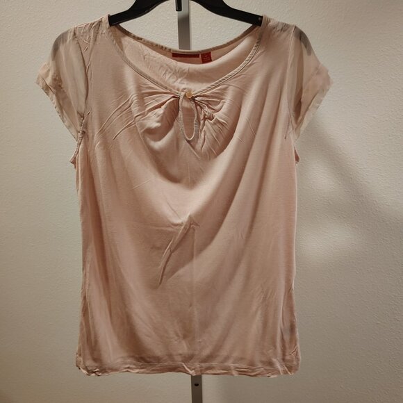 ELLE Women's Short Sleeve Top Size Medium Rayon Polyester - Picture 6 of 13